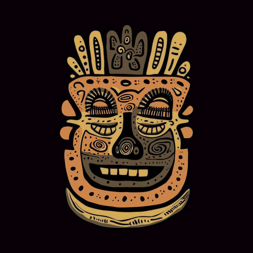 abstrait tribal visage masque vecteur illustration