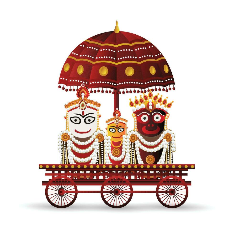 Seigneur jagannath balabhadra et subhadra vecteur illustration