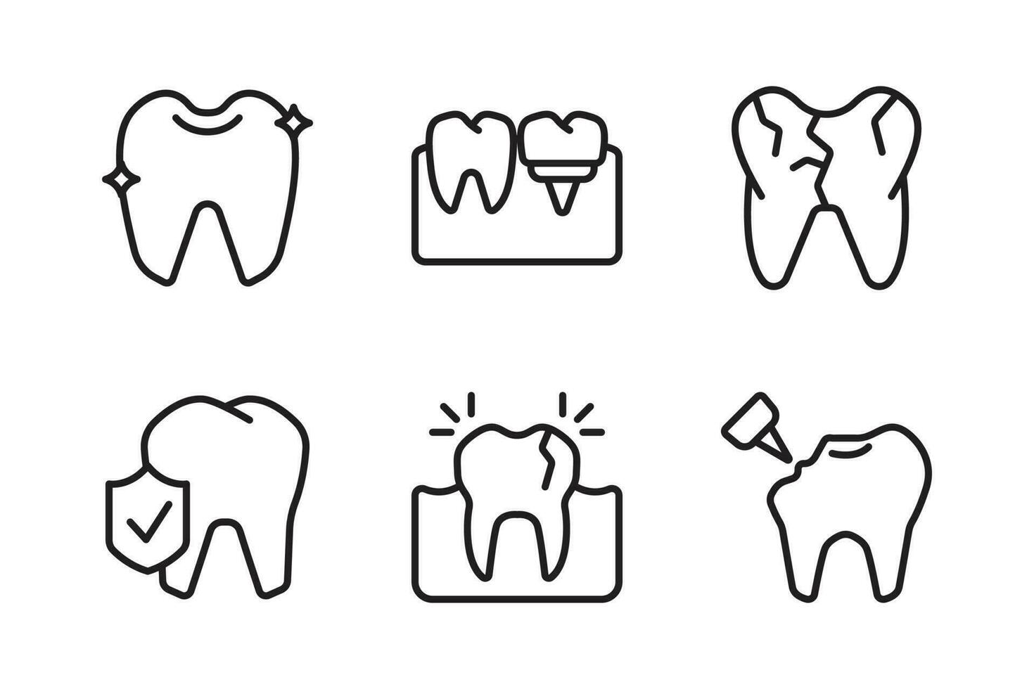 dent icône ensemble. vecteur graphique illustration.