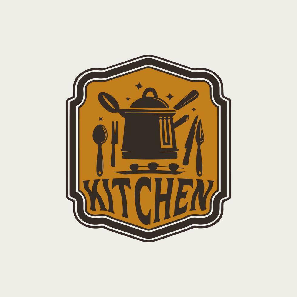 cuisine ancien badge logo conception vecteur