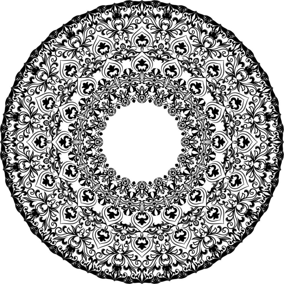 illustration vectorielle de mandala noir et blanc vecteur