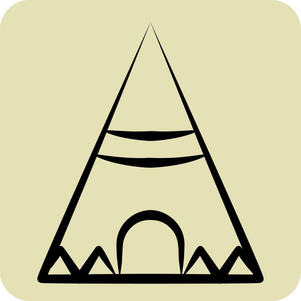 icône tipi. en relation à américain indigène symbole. main tiré style. Facile conception modifiable vecteur