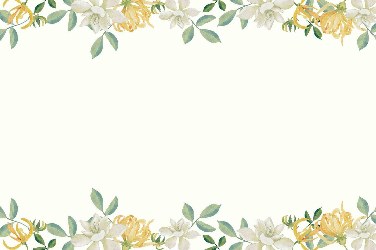 aquarelle blanc gardénia et thaïlandais style fleur bouquet or briller couronne Cadre vecteur