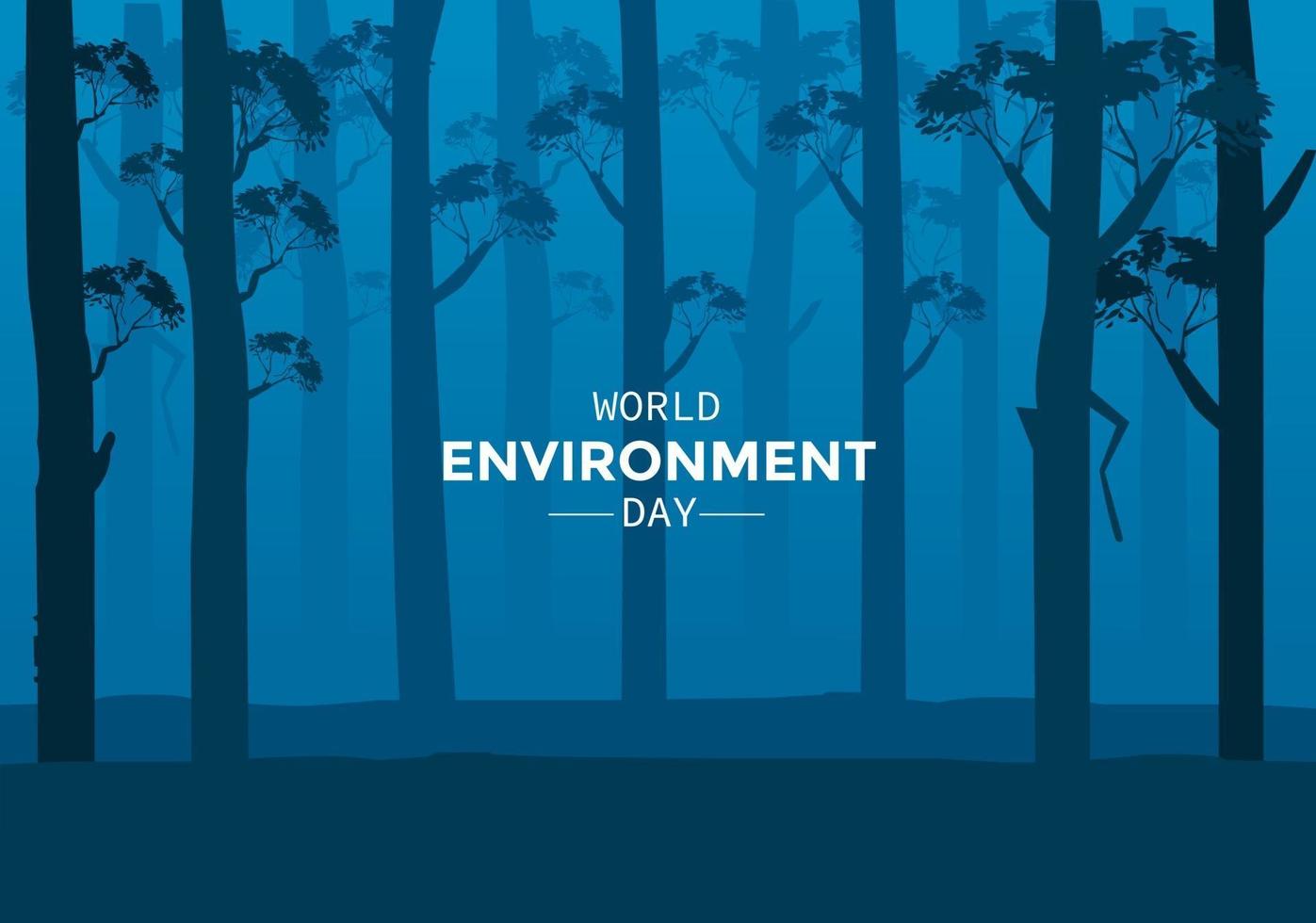 journée mondiale de l & # 39; environnement avec forêt de nuit vecteur