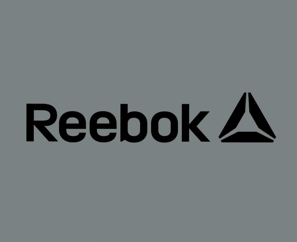 reebok marque logo avec Nom noir symbole vêtements conception icône abstrait vecteur illustration avec gris Contexte
