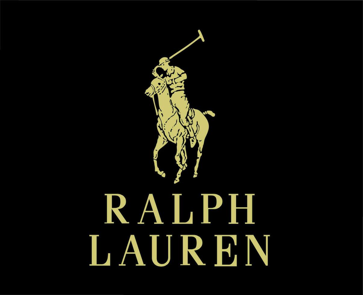 Ralph Lauren marque symbole avec Nom or logo vêtements conception icône abstrait vecteur illustration avec noir Contexte