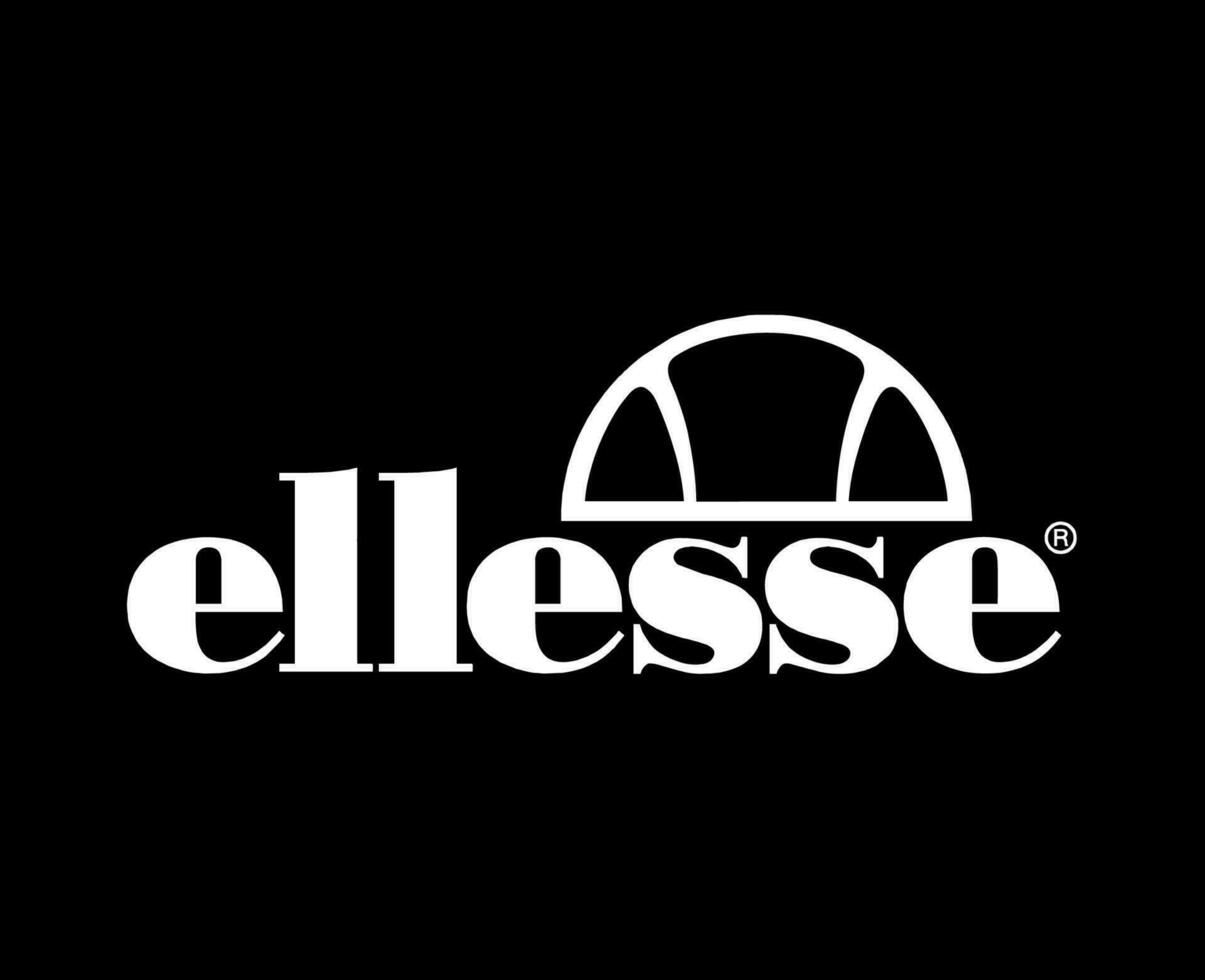 ellesse logo marque symbole blanc conception vêtements mode vecteur illustration avec noir Contexte