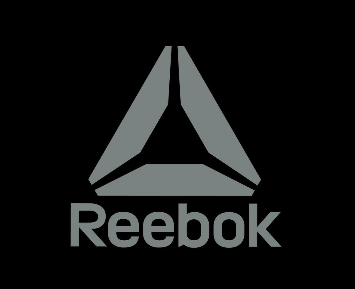 reebok marque logo symbole avec Nom gris vêtements conception icône abstrait vecteur illustration avec noir Contexte