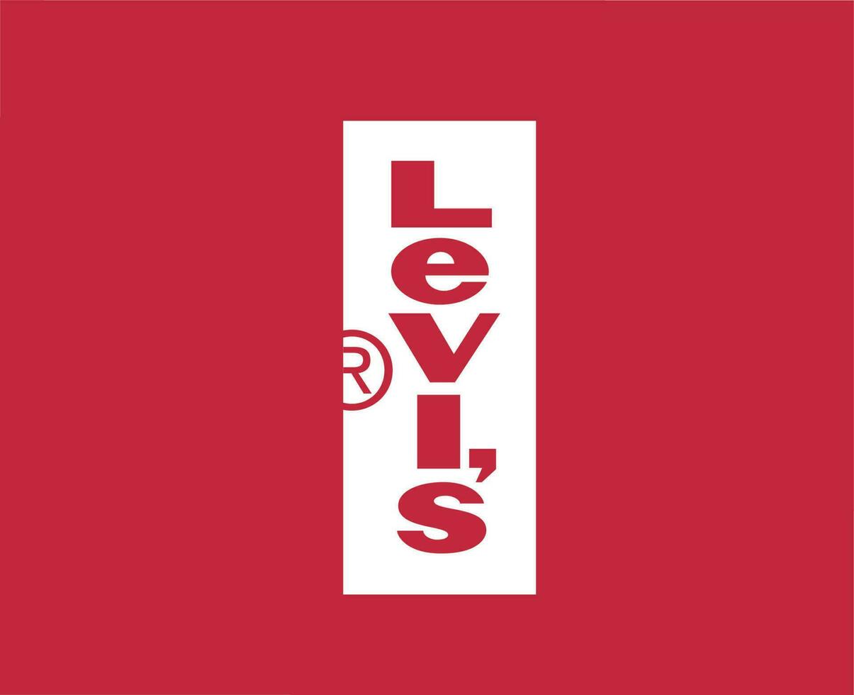 Lévi's logo marque vêtements symbole blanc conception mode vecteur illustration avec rouge Contexte