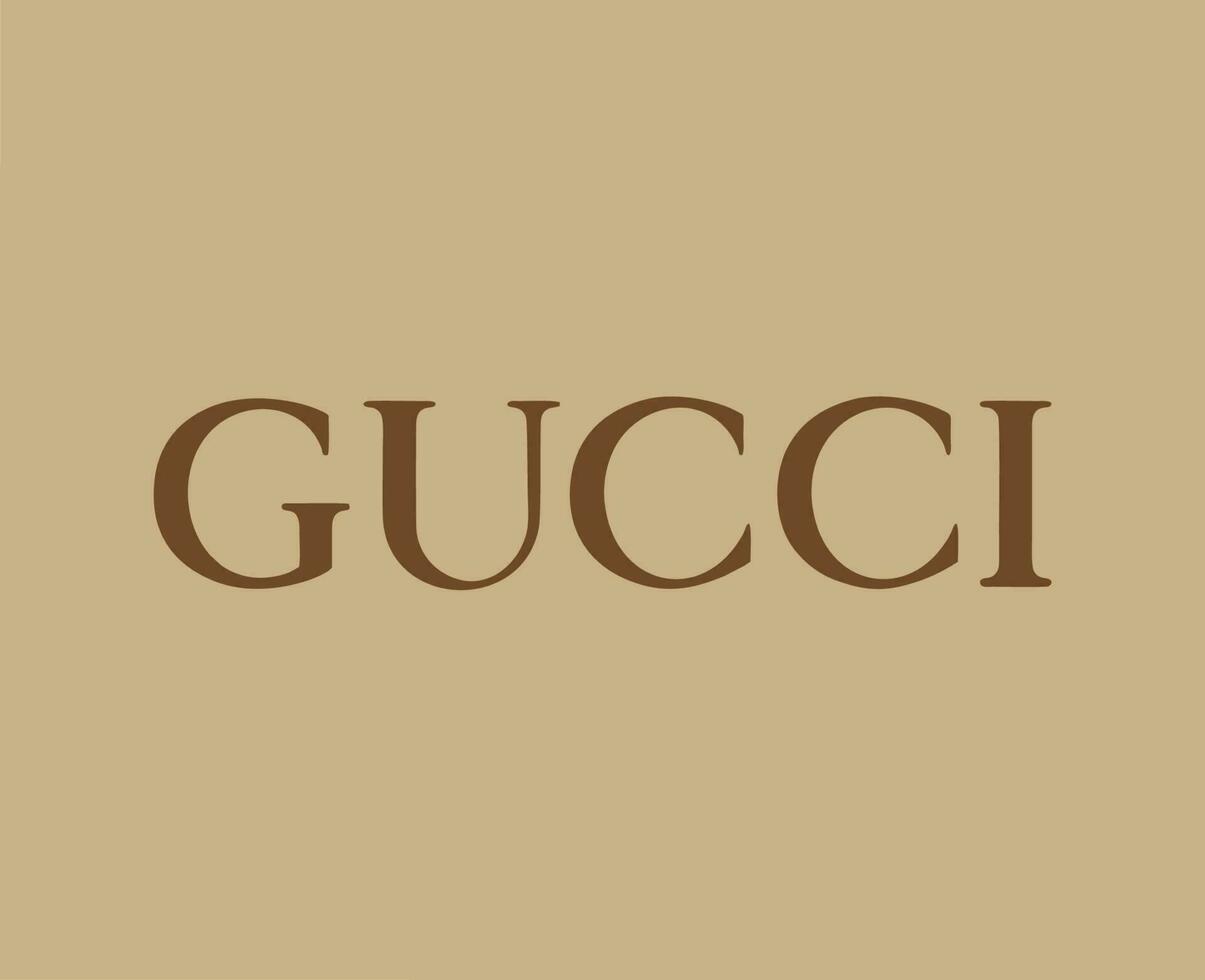 Gucci marque logo vêtements symbole Nom marron conception mode vecteur illustration