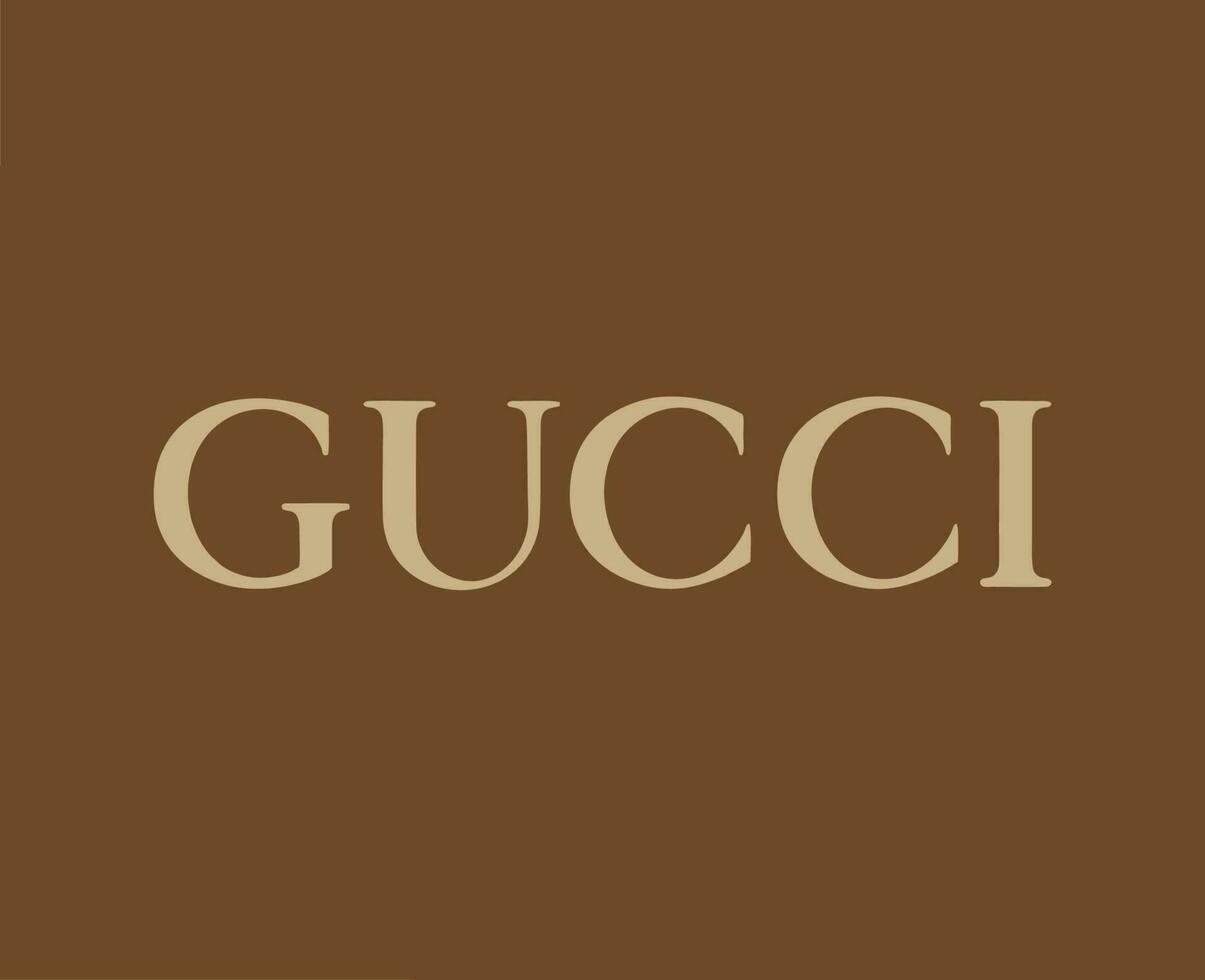 Gucci logo marque vêtements symbole Nom marron conception mode vecteur illustration