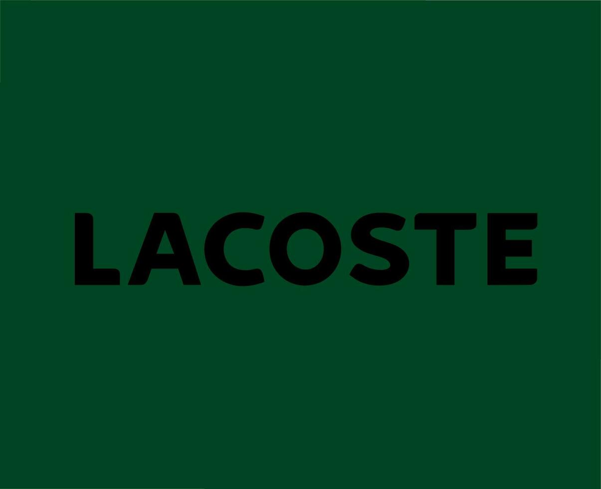 lacoste logo marque symbole Nom noir conception vêtements mode vecteur illustration avec vert Contexte