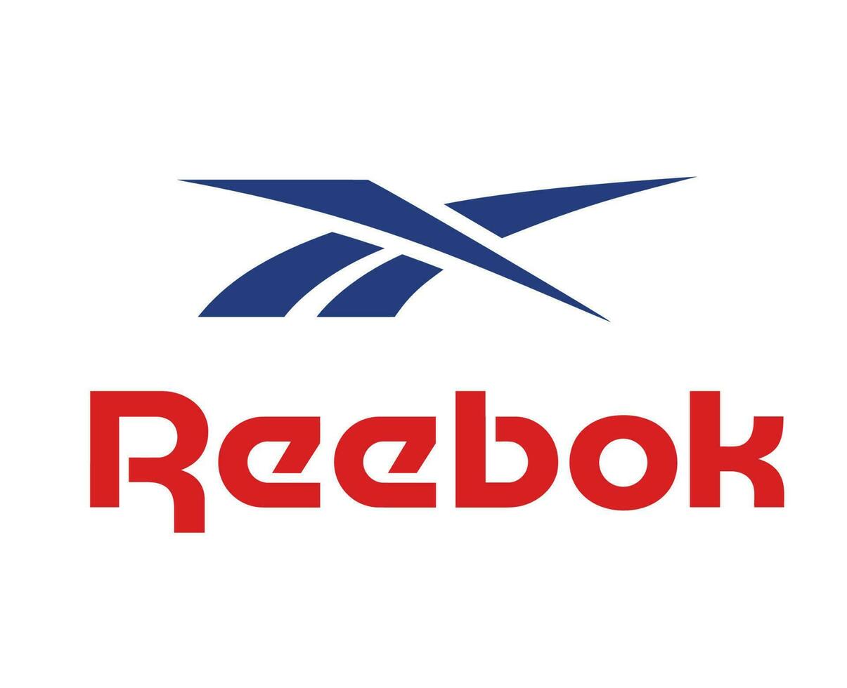 reebok logo marque vêtements avec Nom bleu et rouge symbole conception icône abstrait vecteur illustration
