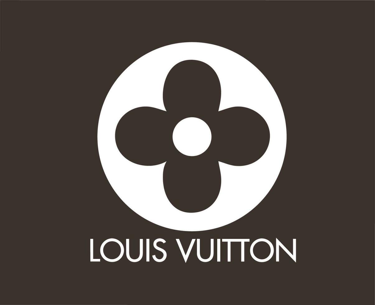 Louis vuitton logo marque avec Nom symbole blanc conception vêtements mode vecteur illustration avec marron Contexte