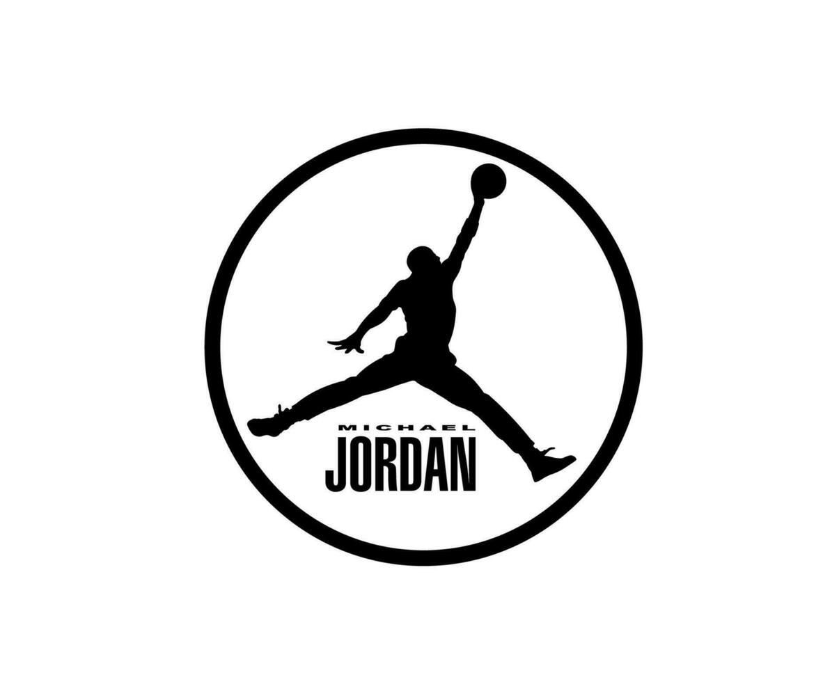 Michael Jordan marque logo symbole noir conception vêtements vêtement de sport vecteur illustration