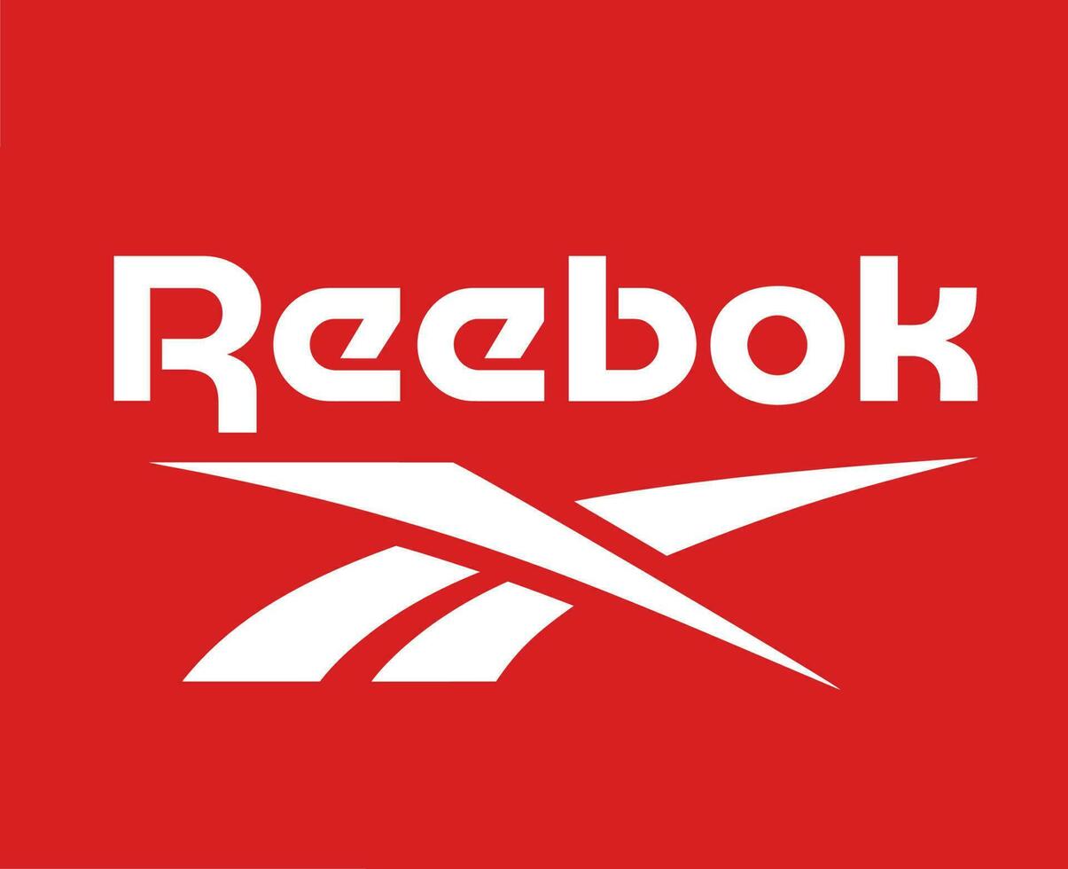 reebok marque logo blanc symbole vêtements conception icône abstrait vecteur illustration avec rouge Contexte