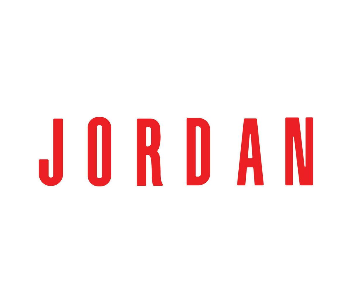 Jordan marque logo Nom rouge symbole conception vêtements vêtement de sport vecteur illustration