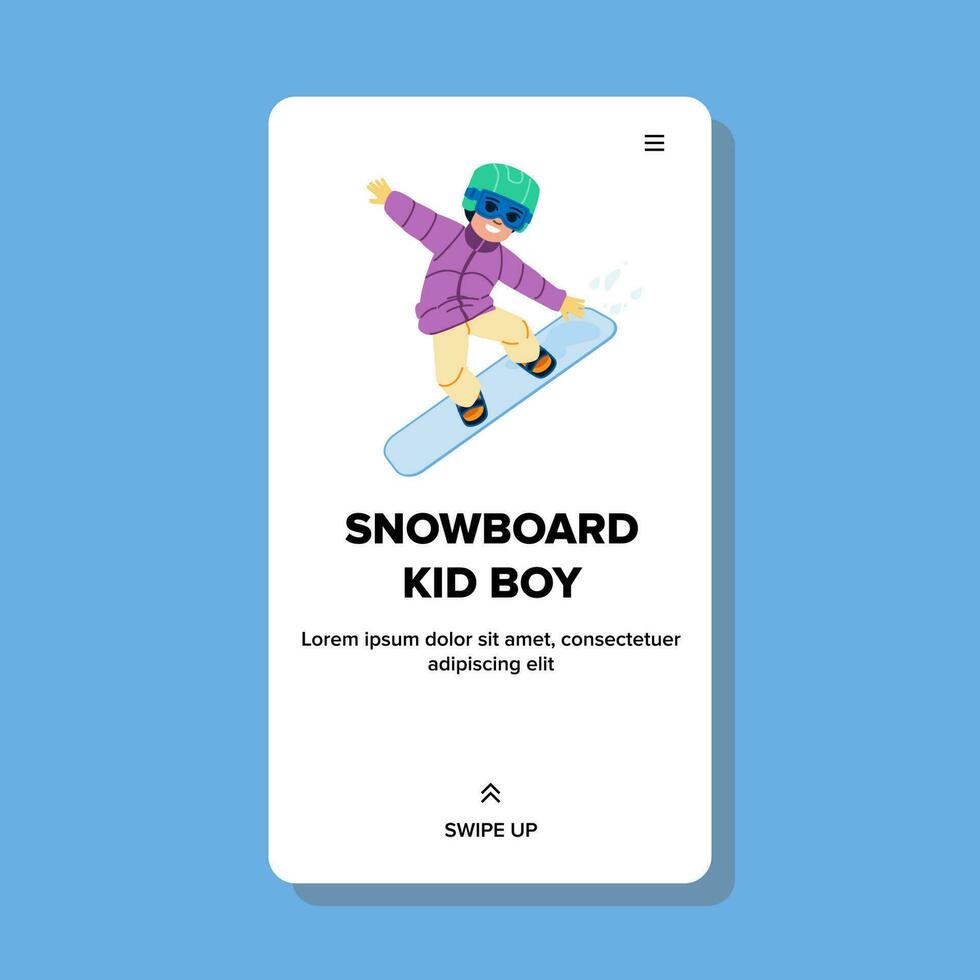 snowboard enfant garçon vecteur
