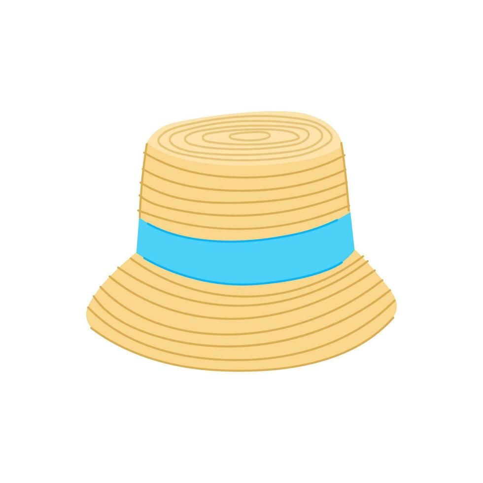 accessoire paille chapeau dessin animé vecteur illustration