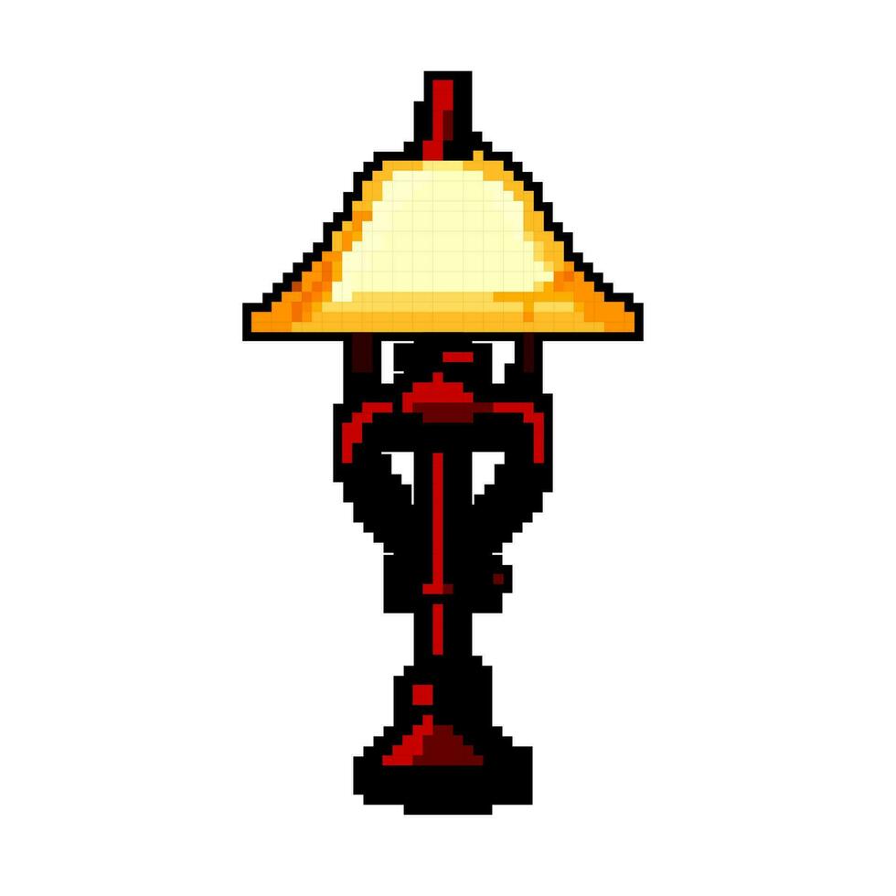 intérieur ancien table lampe Jeu pixel art vecteur illustration