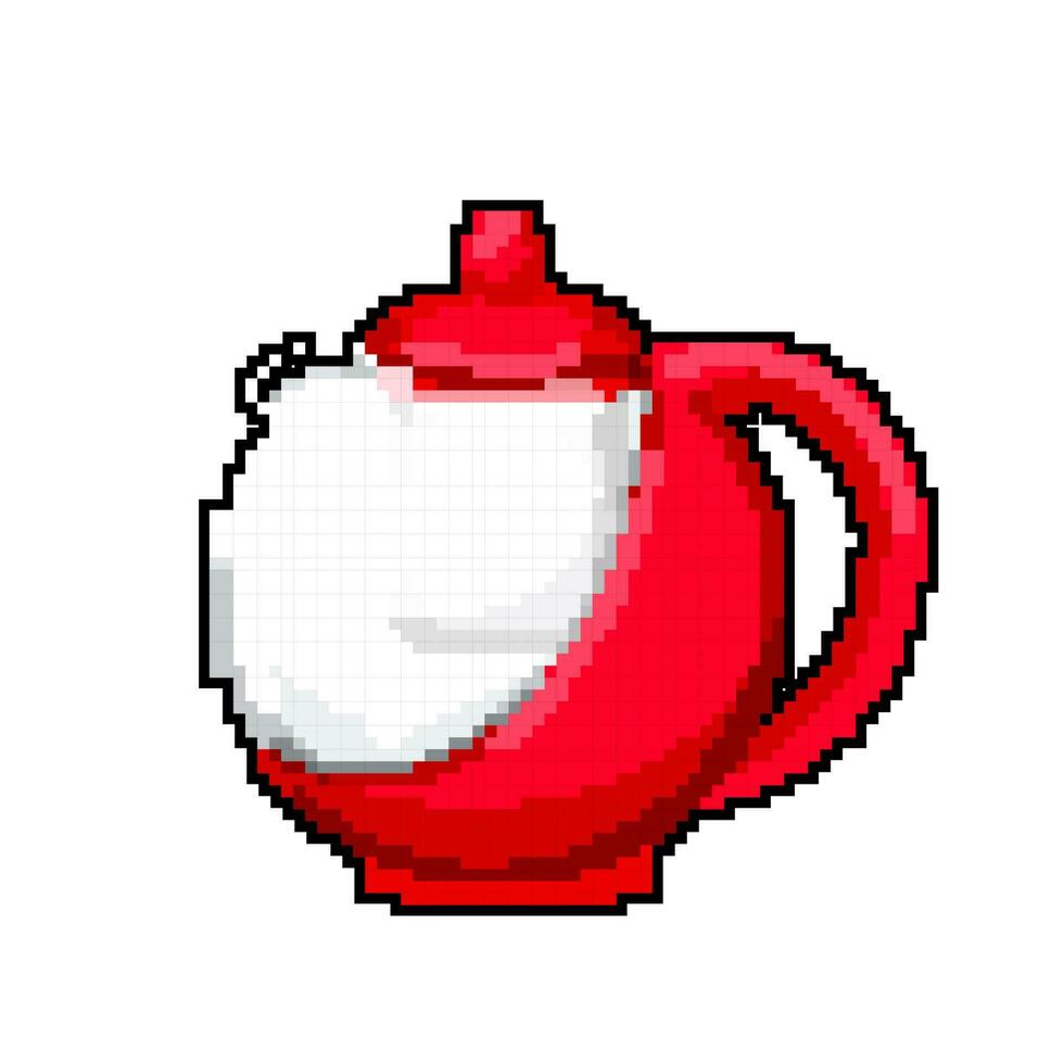 cuisine théière thé bouilloire Jeu pixel art vecteur illustration