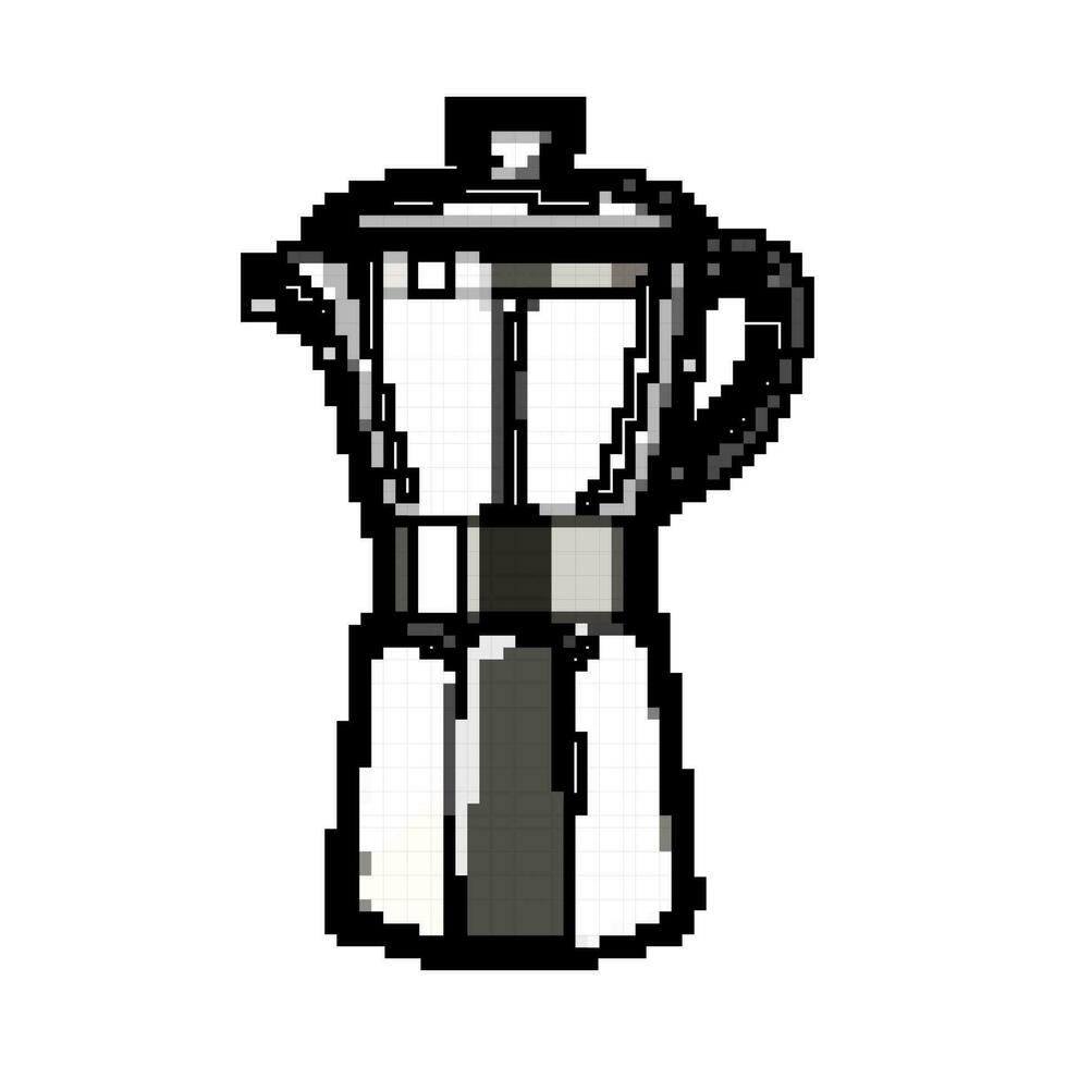 fabricant moka pot café Jeu pixel art vecteur illustration