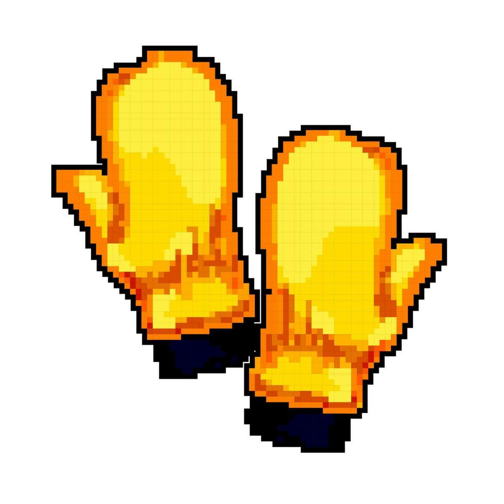 mode Mitaines gants hiver Jeu pixel art vecteur illustration