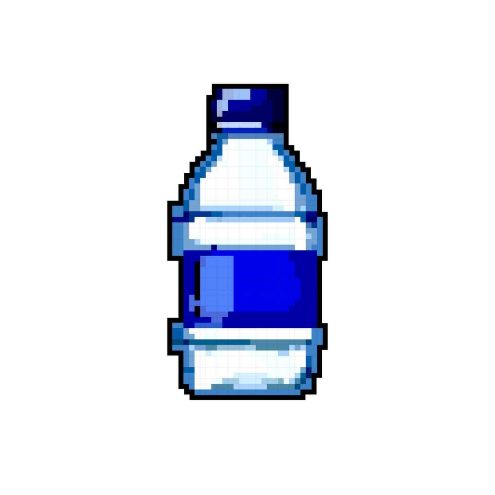 Plastique minéral l'eau bouteille Jeu pixel art vecteur illustration