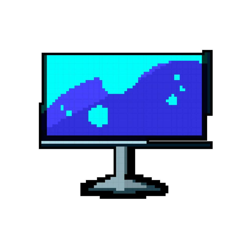 bureau moniteur PC Jeu pixel art vecteur illustration