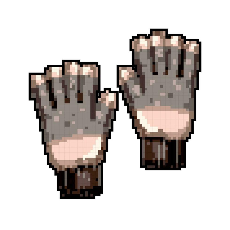 neige Mitaines gants hiver Jeu pixel art vecteur illustration