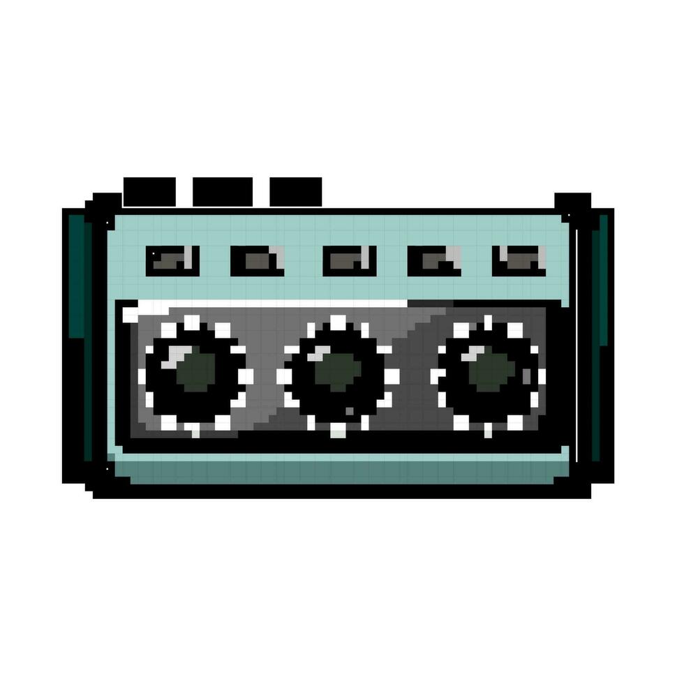 La technologie casque de musique ampli Jeu pixel art vecteur illustration