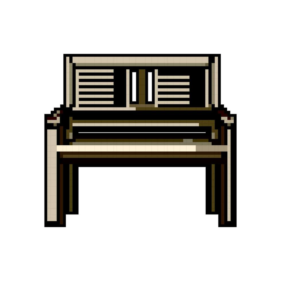 en bois jardin Extérieur banc Jeu pixel art vecteur illustration