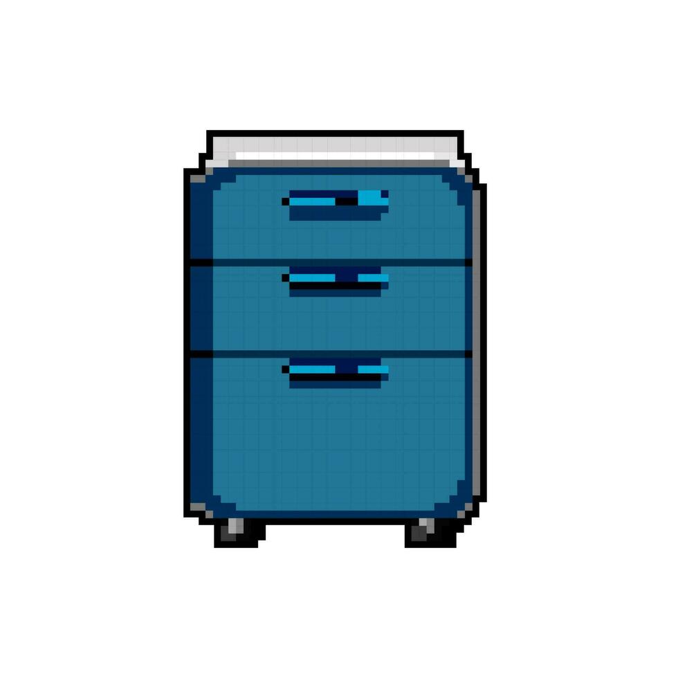 Bureau fichier cabinet Jeu pixel art vecteur illustration