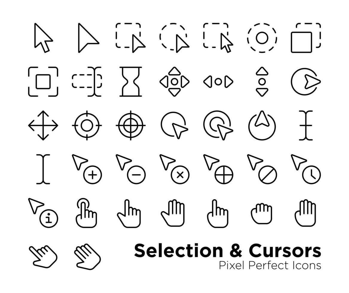 icônes de curseurs de sélection vecteur