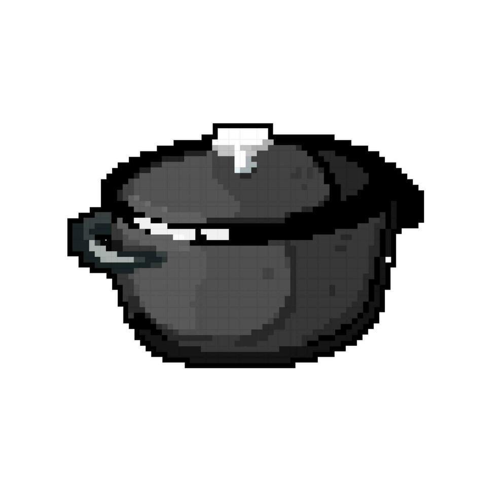 cuisine le fer poêlon Jeu pixel art vecteur illustration