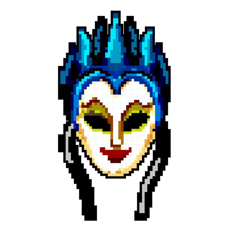 mascarade carnaval masque Jeu pixel art vecteur illustration