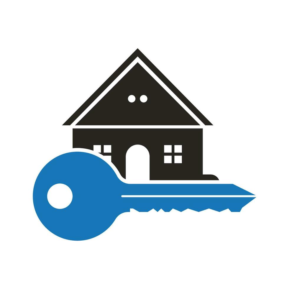logo de clé de maison vecteur
