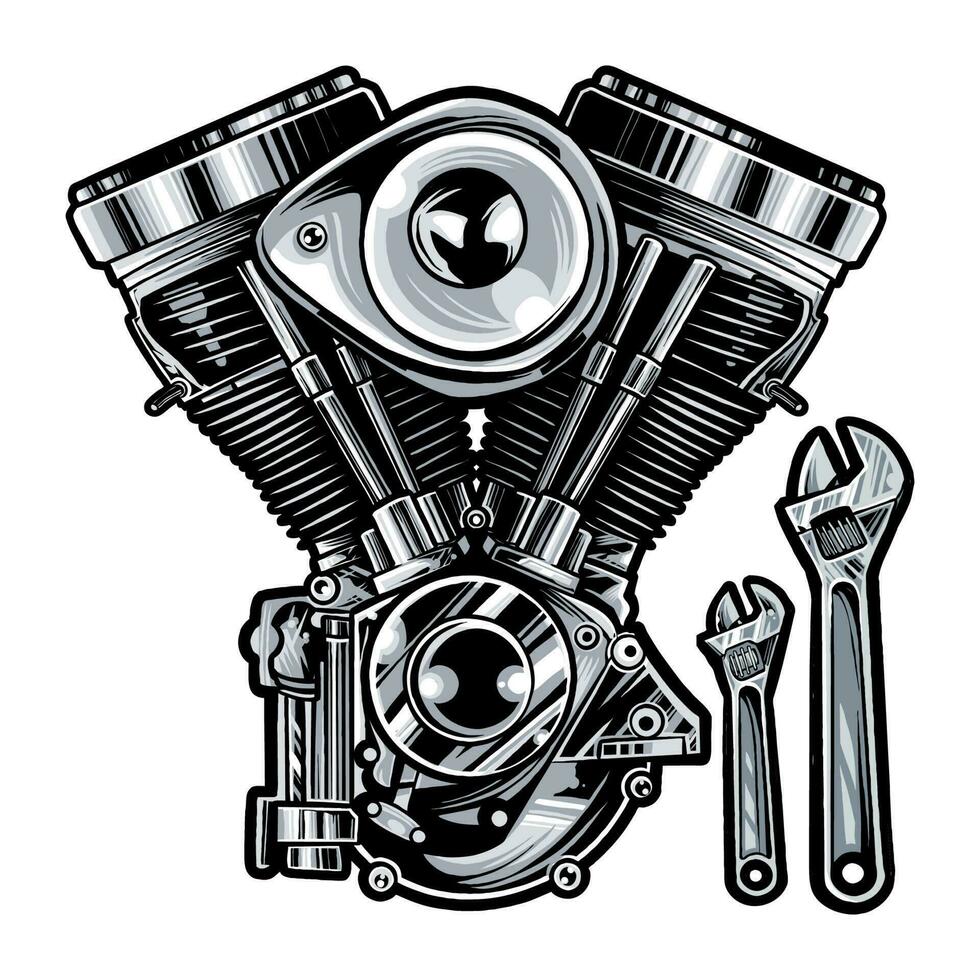 moto machine avec clé vecteur