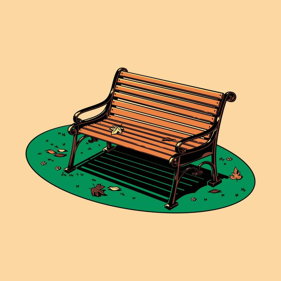 banc dans parc vecteur illustration