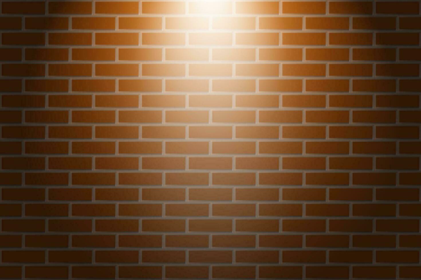 Orange brique mur texture Contexte avec lumière de projecteur vecteur