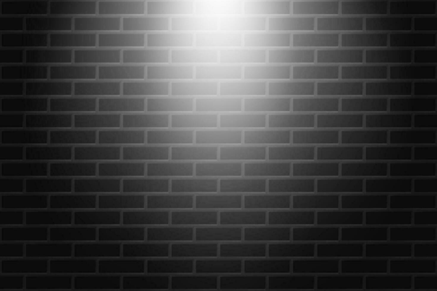 noir brique mur texture Contexte avec lumière de projecteur vecteur