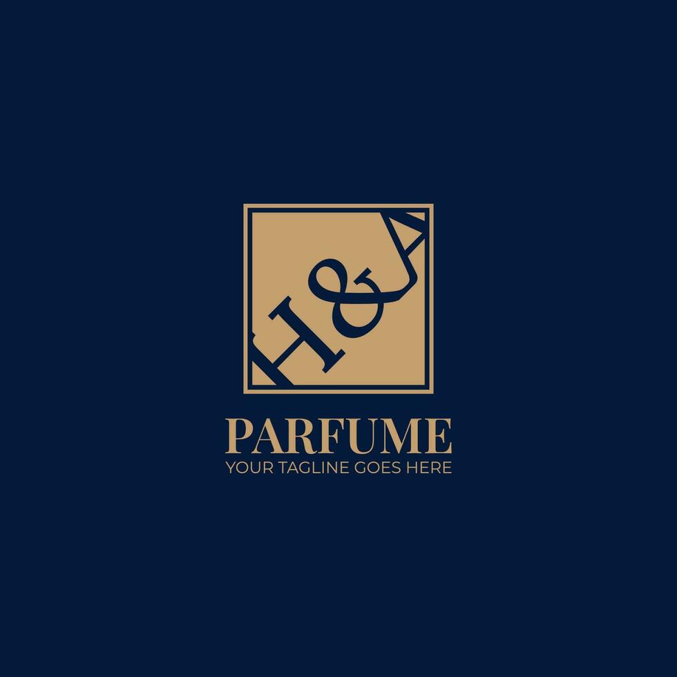 luxe élégant parfum logo vecteur conception, initiale logo, initiale lettre h et un, lettre logo, logotype