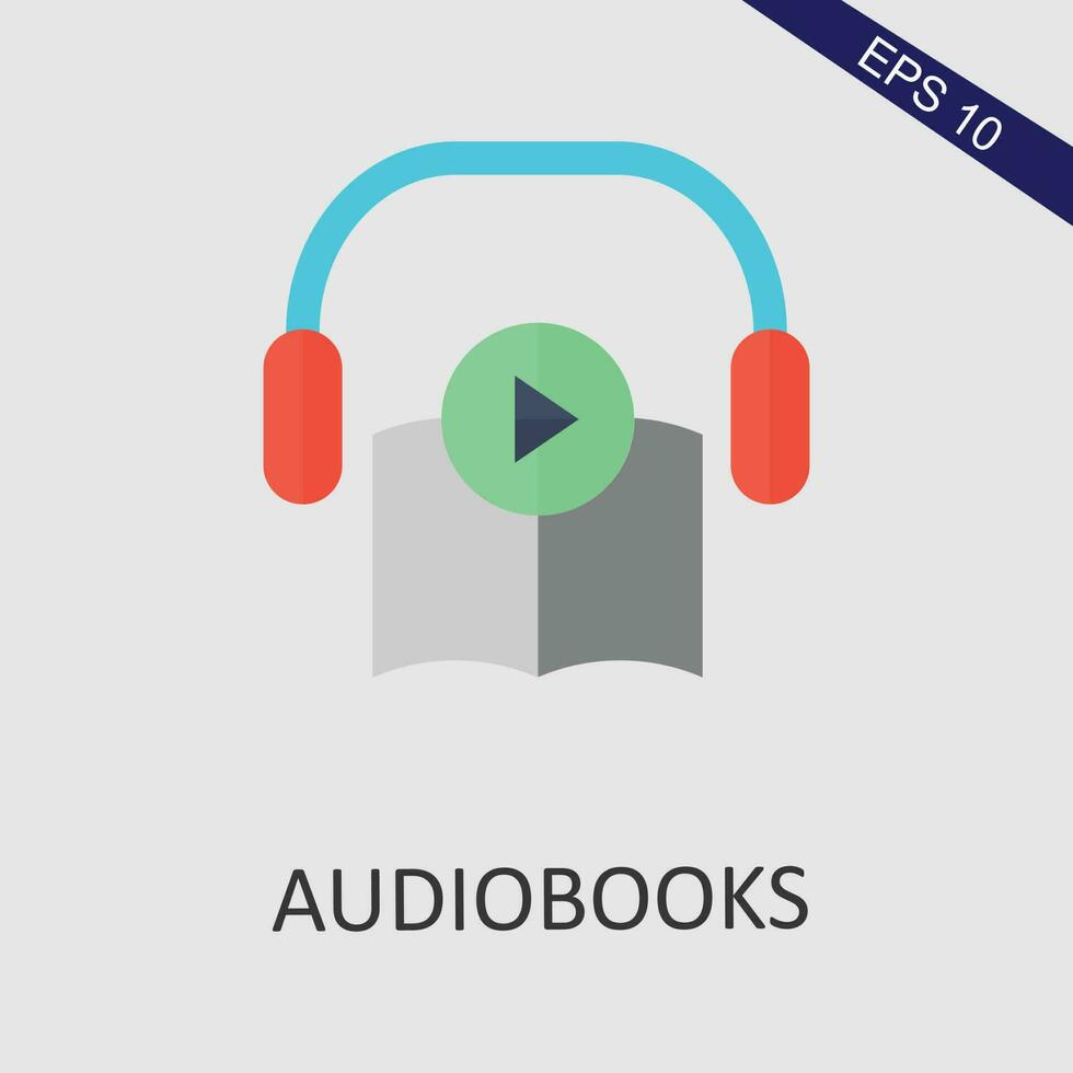 l'audio livre plat icône vecteur eps fichier