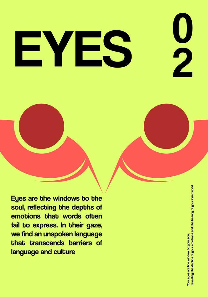 minimaliste affiche avec yeux et Jaune vert Contexte vecteur