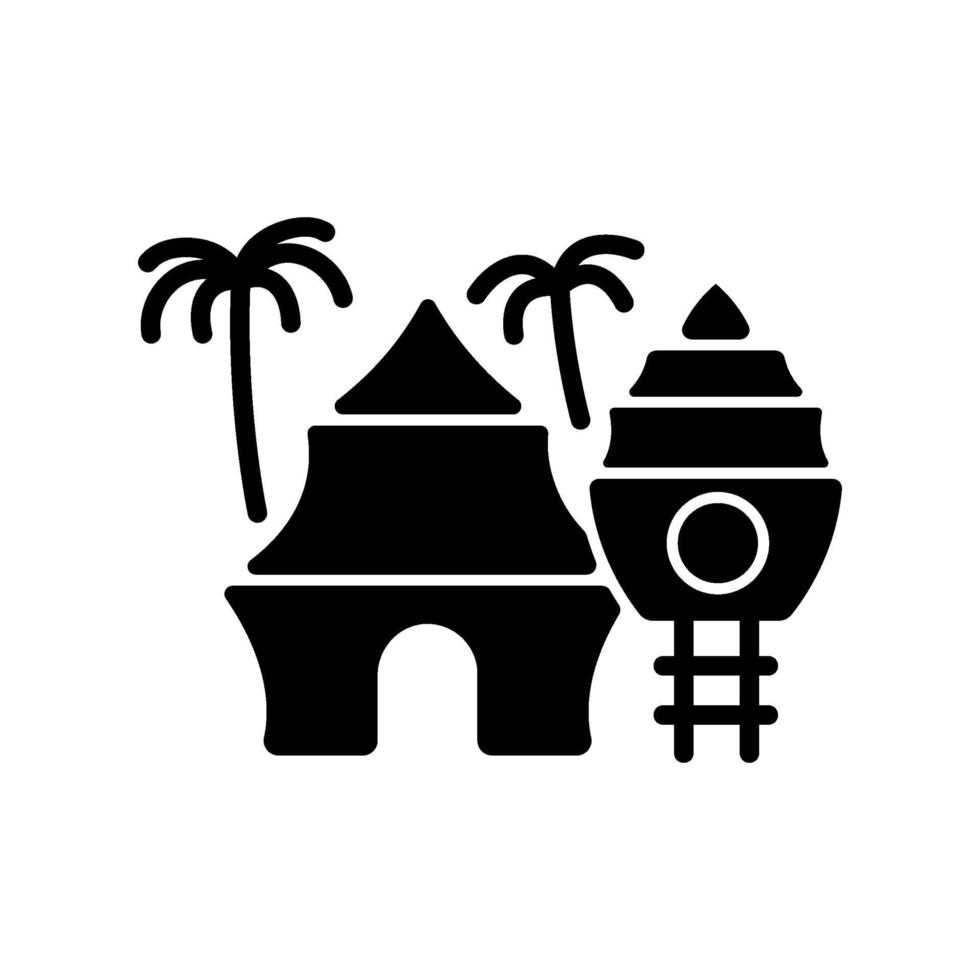 icône de glyphe noir station nomade vecteur