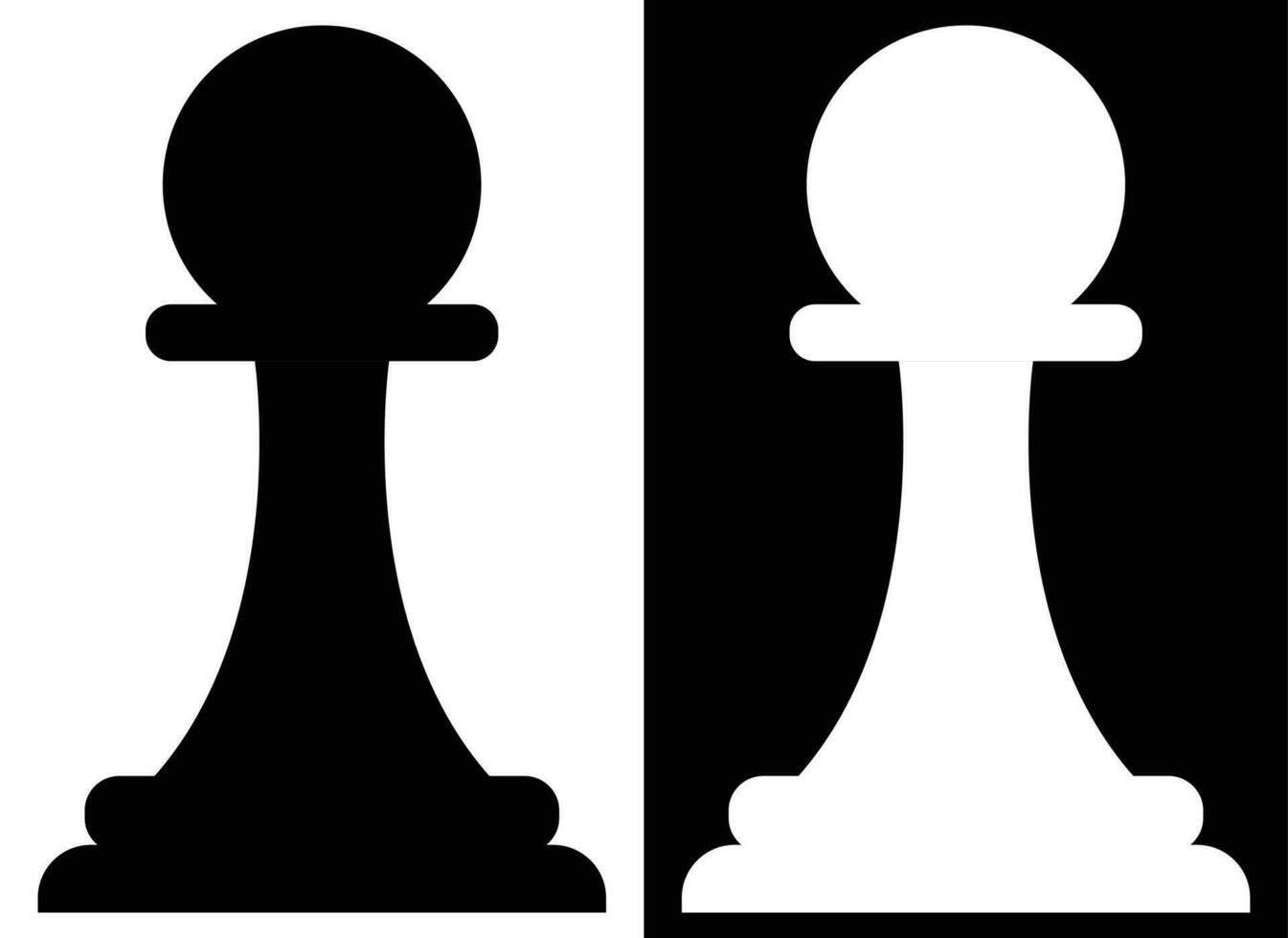 pion, échecs pion, noir pion et blanc pion, échecs pièce, abstrait, monochromatique, adapté pour icône et signe et bannière, vecteur illustration, Créatif conception bien pour échecs club et affiche