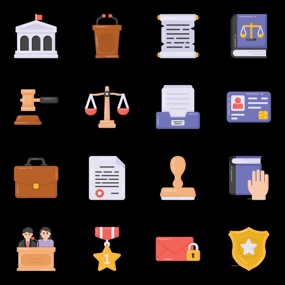 icônes de droit et de justice vecteur