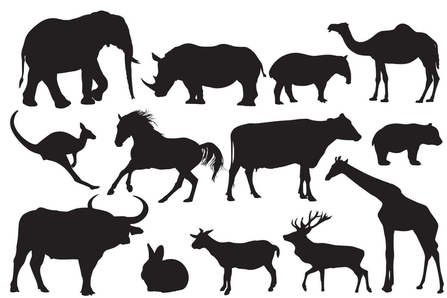 vecteur animal shilouette herbivores illustration