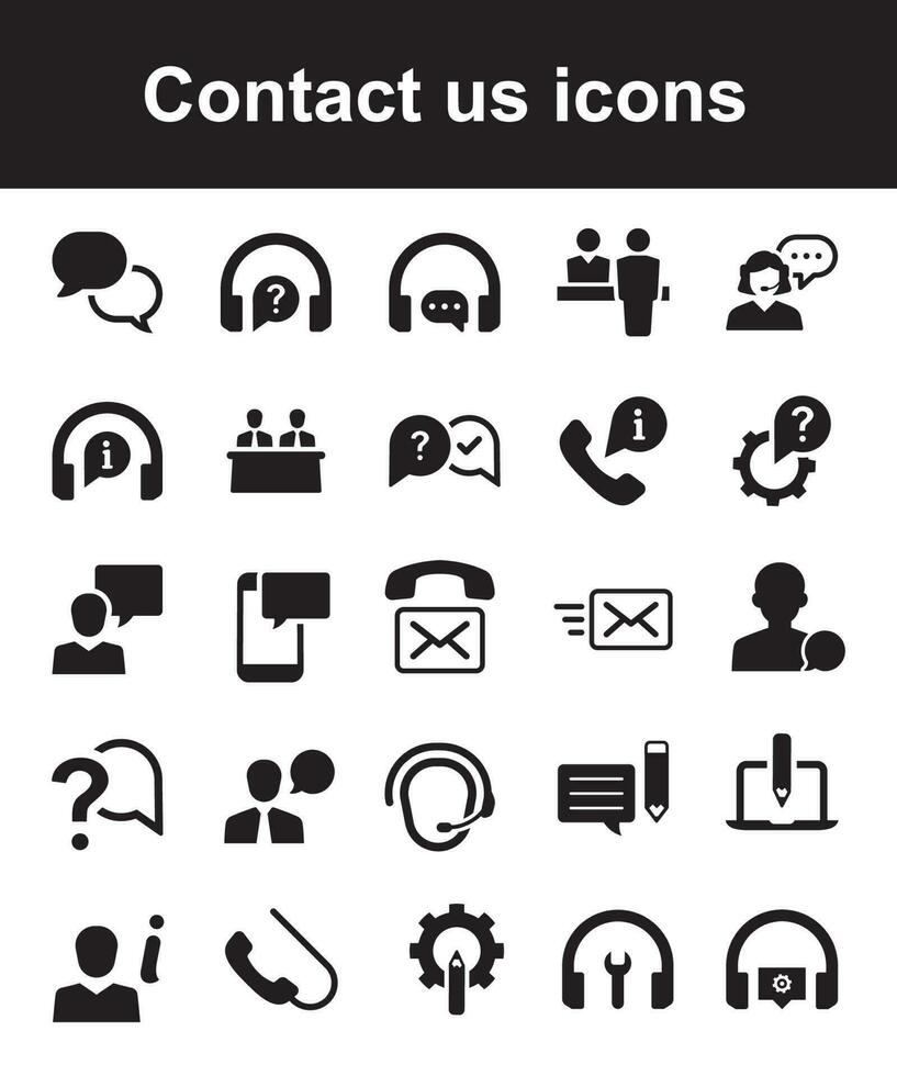 Contactez-nous icônes vecteur