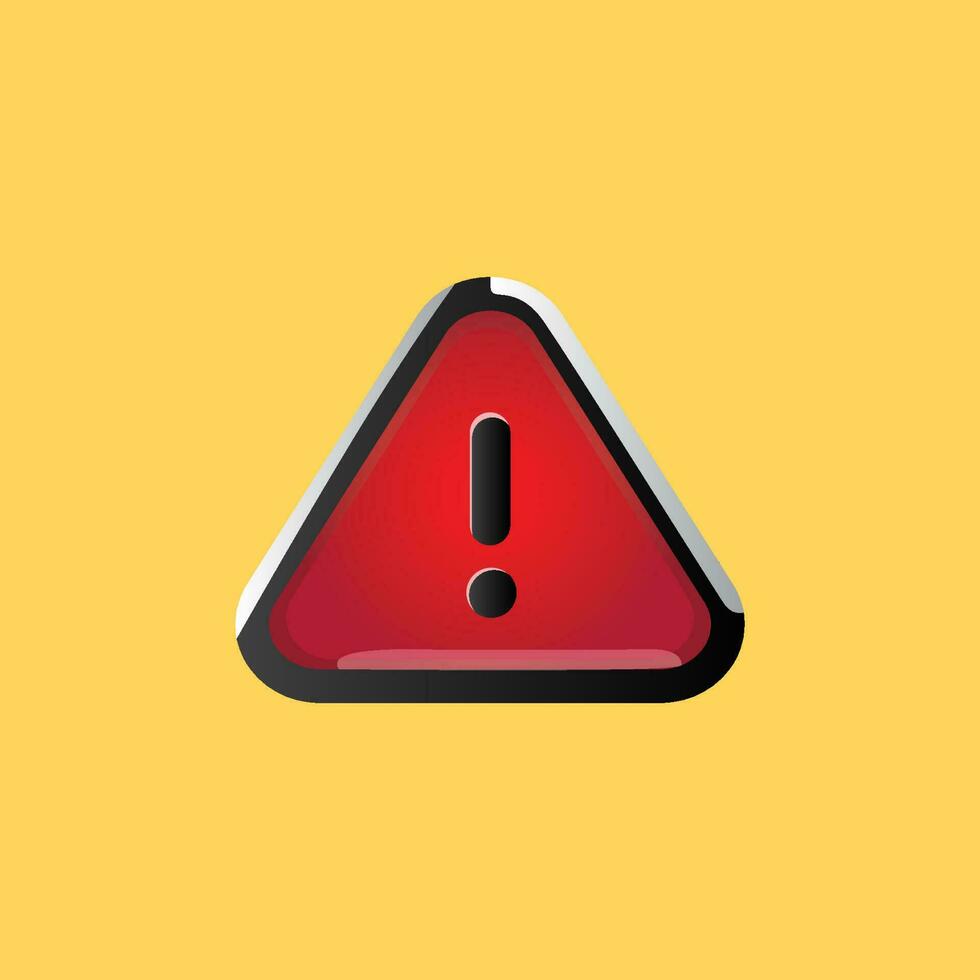 rouge Couleur avertissement icône pour en ligne escroquerie alerte. exclamation danger signe vecteur illustration. 3d style Triangle danger icône